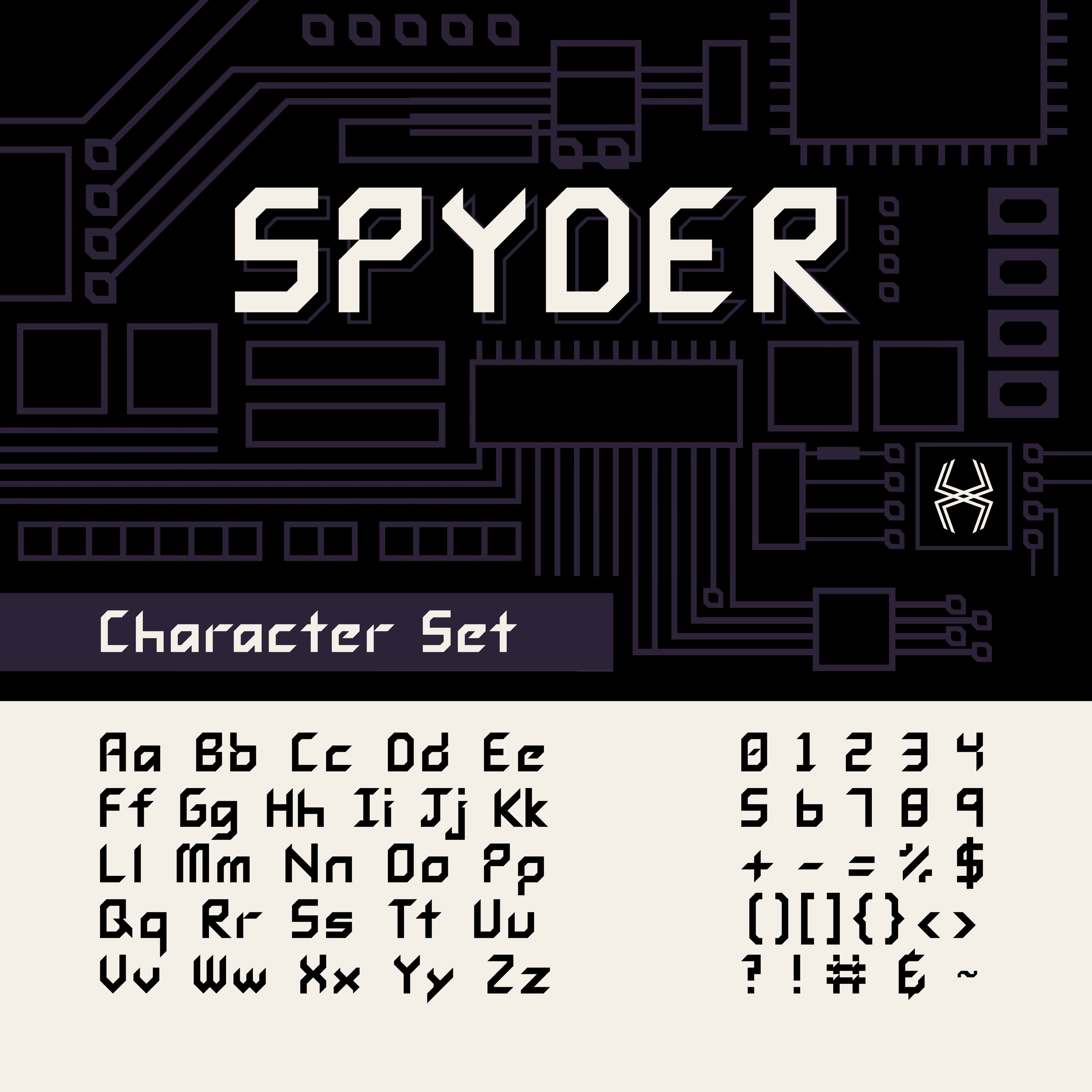 Spyder gray typeface card